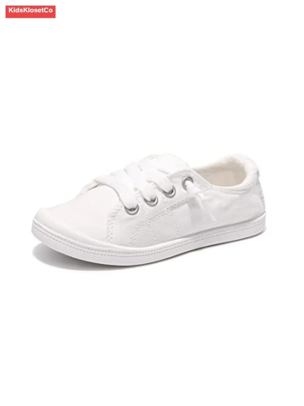Kids Slip On Canvas Sneakers Low Top Elastic Lace Casual Shoes